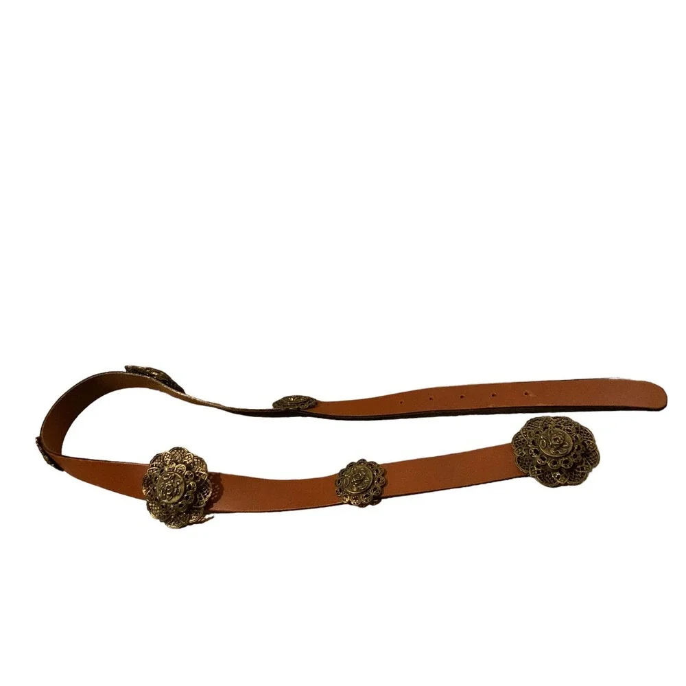 New York Studio Leather Belt Women Sz Small Made in Italy
